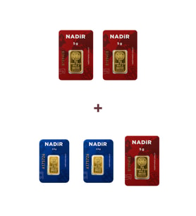 Nadir Gold 24 Ayar 20 Gram Külçe Altın (3 Adet 5 Gram Külçe Altın + 2 Adet 2,5 Gram Külçe Altın )