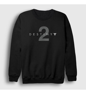 Presmono Unisex Beyaz Logo Oyun Destiny 2 Sweatshirt 554788tt (Siyah)
