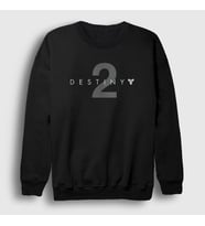 Presmono Unisex Beyaz Logo Oyun Destiny 2 Sweatshirt 554788tt (Siyah)