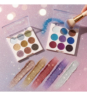 River World 2'li Set Far Paleti 9 Renkli Glitter Diamond