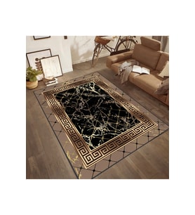 Rovigo Home Dijital Baskı Yıkanabilir Kaymaz Taban Salon Halısı RVG1831-SM407 (Kahverengi)