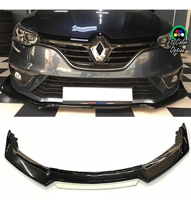 Renault Megane MK4 Beyaz Renkli Şeritli Dilli Ön Lip 4 Prç Parlak Siyah ABS 2016 - 2021