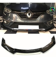 Renault Megane MK4 Beyaz Renkli Şeritli Dilli Ön Lip 4 Prç Parlak Siyah ABS 2016 - 2021