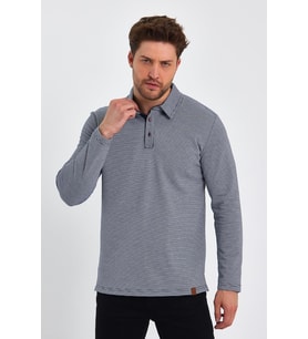 ALEXANDERGARDI GÖMLEK YAKA SWEATSHIRT (E23-78504) (Lacivert)