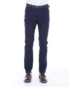 Pamuk 5 Cepli Lacivert Slim Fit Erkek Pantolon - Wessi