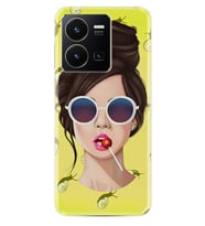 Vivo Y22 Kılıf Resimli Desenli Baskılı Silikon Lollipop Woman 1416