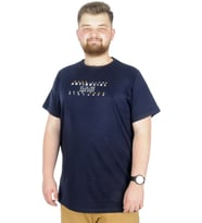 Mode XL Büyük Beden T-Shirt Bis Yaka Antisocial 22187 Lacivert