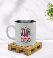 BK Gift Kişiye Özel Karizmatik Babam Tasarımlı İçi Siyah Renkli Kupa Bardak Model 1