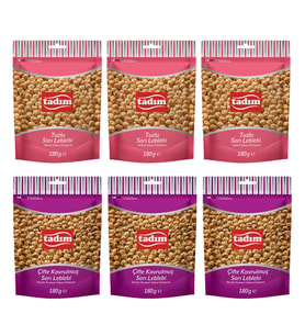 Tadım Cifte Kavrulmuş Sarı Leblebi ve Tuzlu Sarı Leblebi 180 gr 6 lı Karma Paket