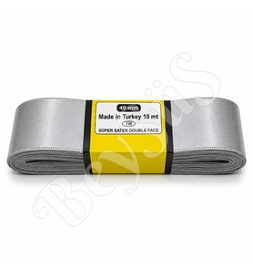 Saten Kurdele 40 mm Gümüş