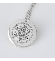 Gümüş  Metatron Disk Kolye