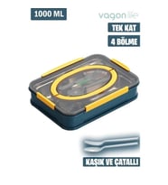 VAGONLİFE PASLANMAZ ÇELİK BÖLMELİ YEMEK KABI - LUNCH BOX  BL2201 1000 ML  MAVİ (Çok Renkli)