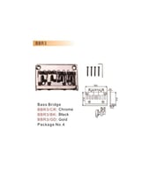 Valencia BBR3CR Bas Gitar Köprüsü Krom (Dr. Parts) 4 Telli - 79.5mm - Standart