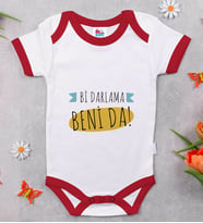 BK Kids Darlama Beni Tasarımlı Kırmızı Bebek Body Zıbın-1
