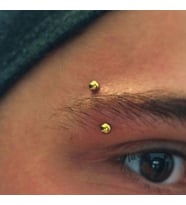 Cerrahi Çelik Gold Renkli Kaş Piercingi 6 mm (Çok Renkli)