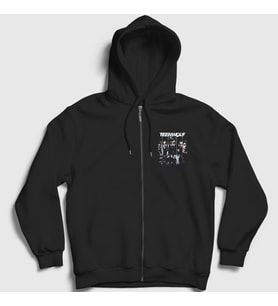 Presmono Unisex Siyah Poster Dizi Teen Wolf Fermuarlı Kapüşonlu Sweatshirt 338230tt