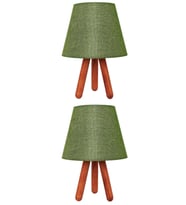 2'li Yeşil Tripod Abajur