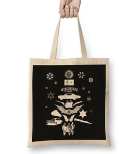 Supernatural Christmas Tree Silhouette White Bez Çanta Uzun Saplı
