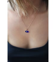 Bella Gloria Laci Nazar Boncuklu Oval Roz Gümüş Kolye (TGK0372)
