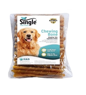 SINGLE BURGU ÇUBUK 100’LÜ NATUREL 12 cm 6 gr Köpek Ödül Çiğneme Çubuğu
