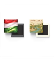Buzdolap Magnetleri - Macaristan Bayrağı ve Paper Cut Tema - 2'li Set Magneti
