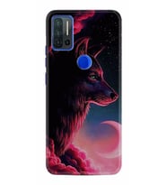Reeder P13 Blue Max Pro Kılıf Desenli Silikon Wolf and Moon 1380