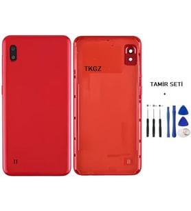 Samsung Galaxy A10 - SM-A105F FULL Kasa Arka Kapak Takım KIRMIZI - TAMİR SETİ