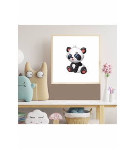 Panda Çocuk Odası Ahşap Çerçeve Tablo 5