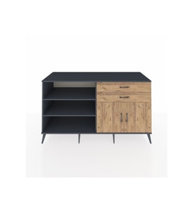 Kronos Konsol 3 Raflı 2 Çekmeceli 2 Kapaklı 176x59x99 Antrasit-Çam