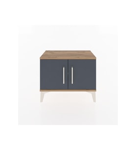 Arges Komodin Tek Raflı 2 Kapaklı 60x30x48 Çam-Antrasit