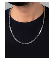 Erkek Kral Gümüş Zincir Kolye 4mm 70 cm