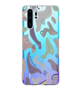 Huawei P30 Pro Uyumlu Kapak Abstrackt Tasarımlı Şeffaf Silikon Kılıf