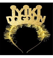 Tüylü Simli İyiki Doğdun Taç (Gold)