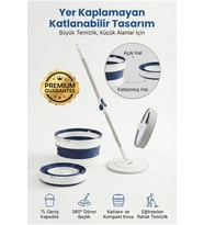 Katlanabilir Spin Mop Seti 7L Kova 360° Döner Başlık