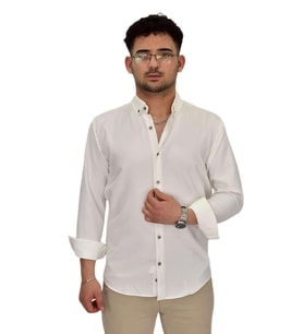 Erkek Spor Silim Fit Uzun Kol Gömlek G5019 BGL-ST04493 (Ekru)