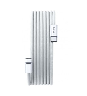 ScHitec 6A 60W Apple İphone 15 ve Üzeri Uyumlu Type-C to Type-C Örgülü Hızlı Data ve Şarj Kablosu Beyaz K291