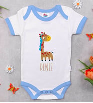 BK Kids Kişiye Özel Mavi Bebek Body Zıbın - Model 149