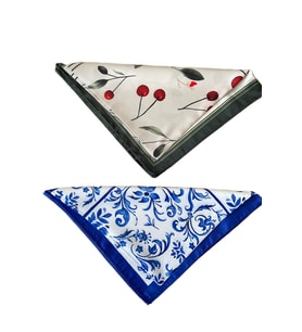 2 Li Saten Bandana Seti Saten Fular Saten Çanta Aksesuarı Özel Desen Bandana 45X50 Cm