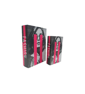 Lumienza Dekoratif Baskılı Ahşap Kitap Kutu (Çok Renkli)