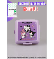 "DEKOMUS ISLAK MENDİL HEDİYELİ"LİSANSLI HELLO KITTY & BEST FRIENDS KUROMI,MY MELODY 2 KATLI BESLENME KABI/LUNCH BOX