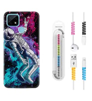 Realme C11 C21 C21Y C25Y C11 2021 Kılıf Kablo Koruma Spiral Silikon Astronot Signs 1753