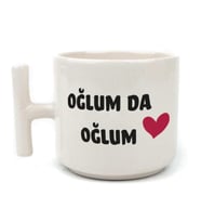 Oğlum Da Oğlum Baskılı Beyaz Kulplu T Kupa