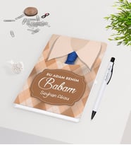 BK Gift Kişiye Özel Bu Adam Benim Babam Tasarımlı Beyaz Defter Kalem Seti - Model 6
