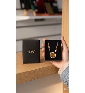 Çelik Kişiye Özel İsimli Veya Harfli Çift Yönlü Sevgiliye Eşe Bayana Hediyelik Gold Kolye