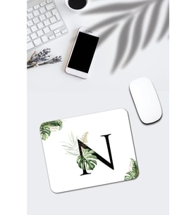 Tropik Desenli N Harfli Dikdörtgen Mouse Pad