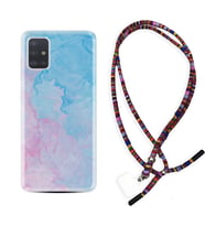 Samsung a71 A72 A73 A7 A9 2018 C7 C9 Kılıf Boyun Asklı Rasta Silikon Pink Blue Abstract 1385