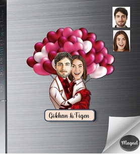 Kişiye Özel Sevgili Ahşap Magnet -12