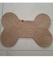 Küçük Irk Evcil Hayvan Mama Paspası, %100 El Yapımı Kedi Köpek Mama Altlığı, Hasır