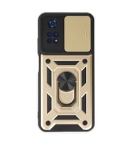 Xiaomi Poco M4 Pro 4g Kılıf Pars Lens Yüzüklü Silikon - Gold