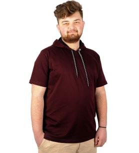 Mode XL Büyük Beden Oversize Tshirt Kapşon Basic 21115 Mürdüm
